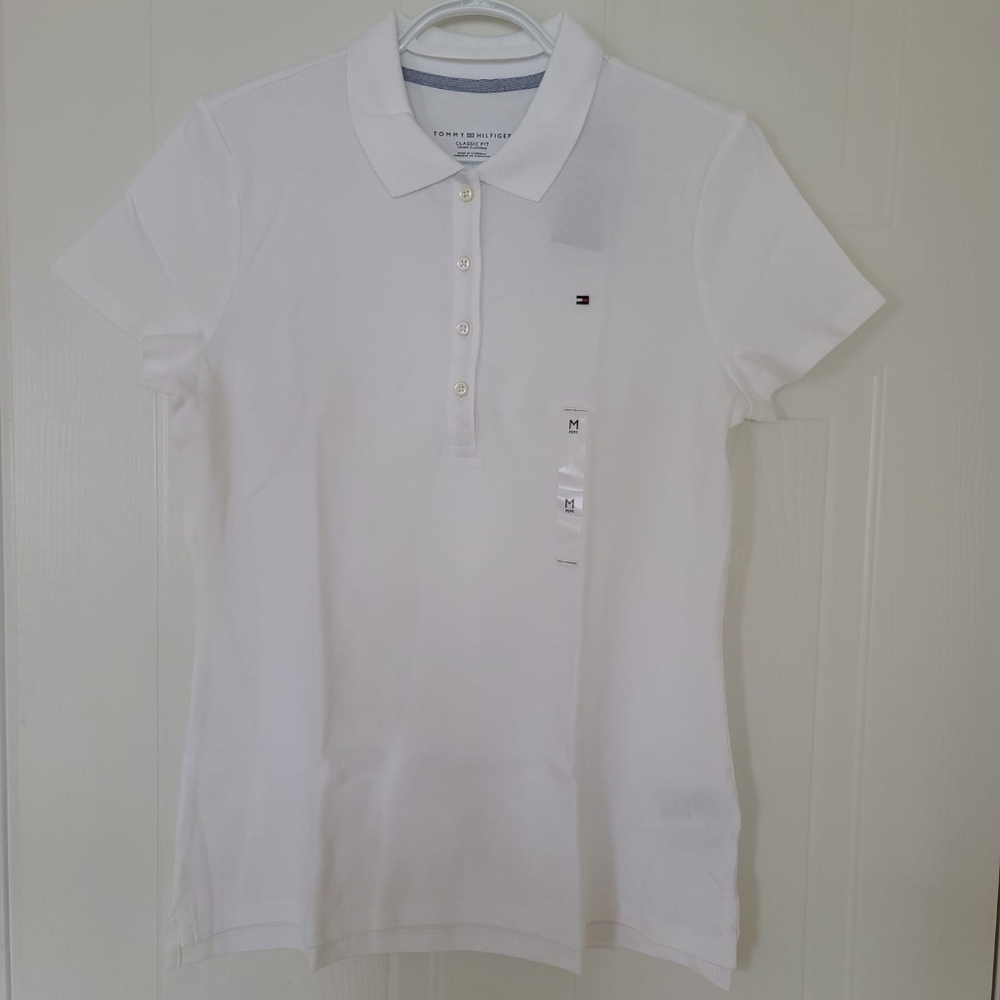 Tommy Hilfiger Classic Fit Polo Shirt White Medium